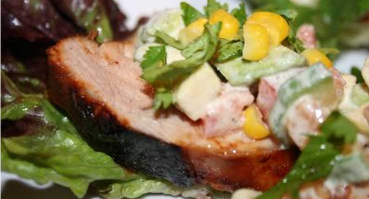 BBQ Ranch Pork Tenderloin Lettuce Wraps