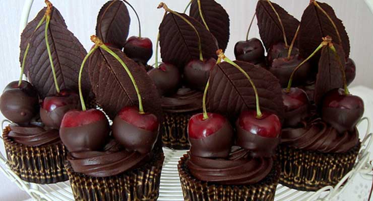 Brandied Chocolate Cherry Cupcakes