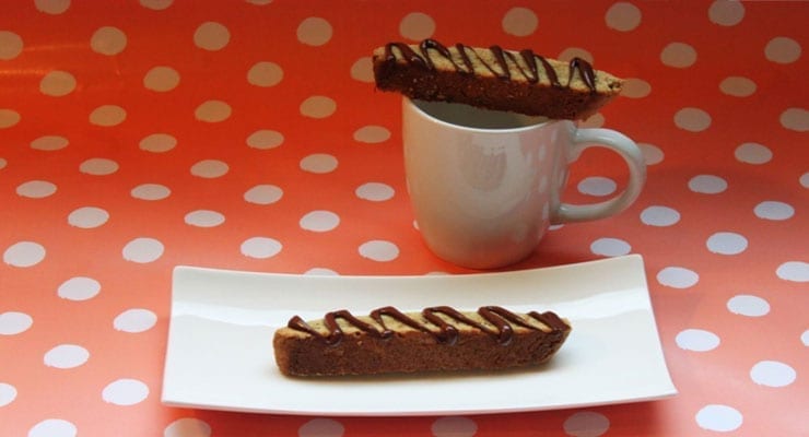 Almond Biscotti with Chocolate Drizzle [Vegan]