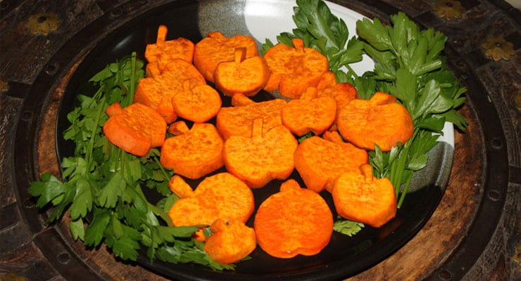 Pumpkin-Shaped Roasted Sweet Potatoes