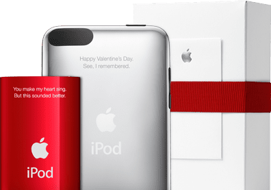 Valentine’s Day Engraved iPod touch, iPod nano, and iPod shuffle