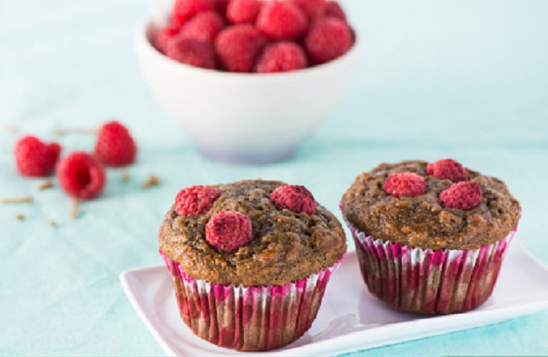 Raspberry Grape Mini Muffins