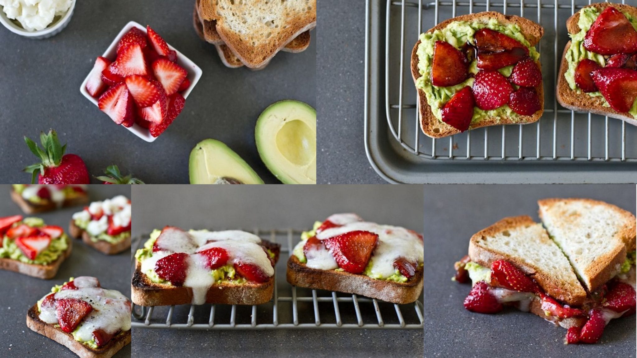 Sautéed Strawberry Avocado and Goat Cheese Sandwich