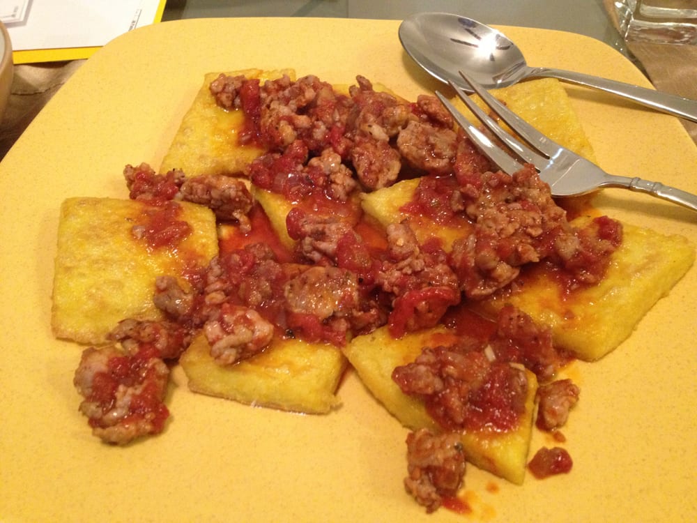 Fried Polenta with Sausage