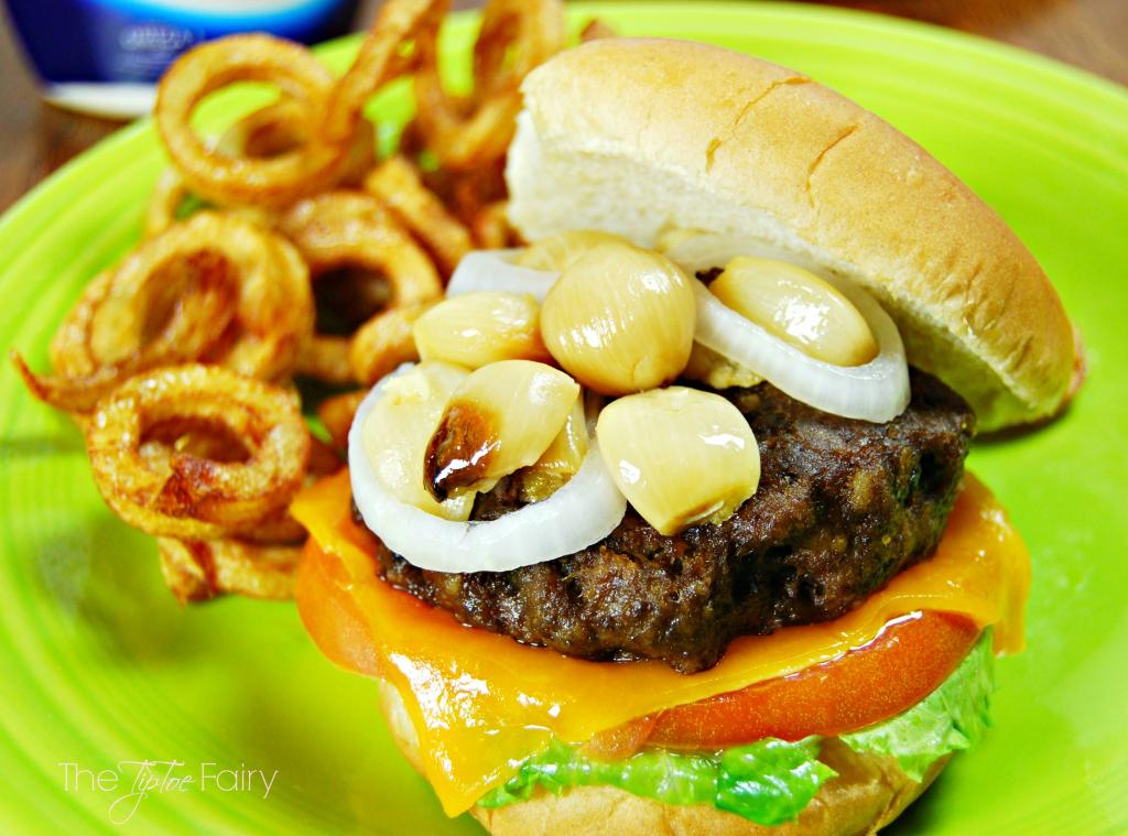 Best Ever Juicy Burger with Roasted Garlic