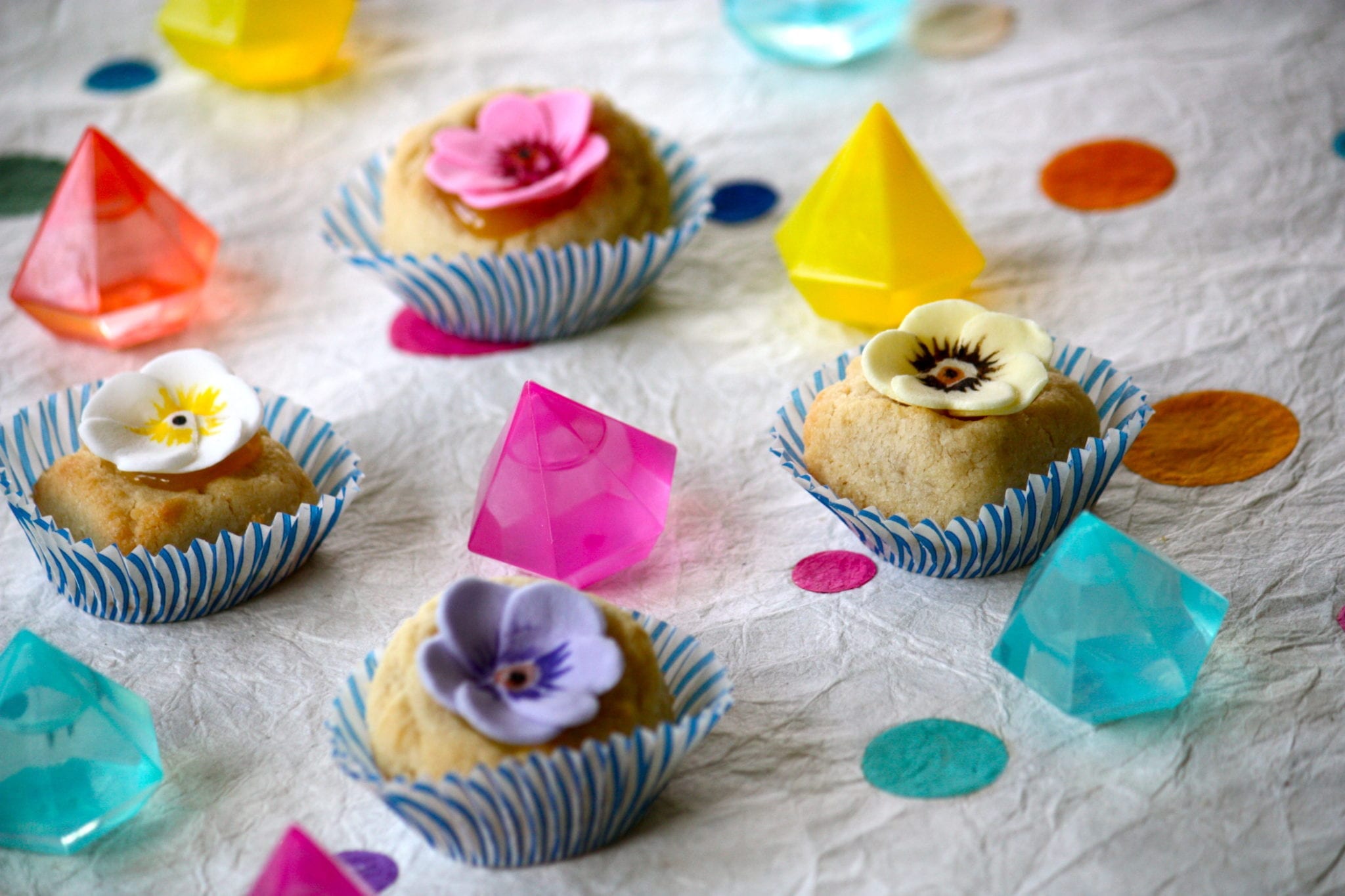 Spring Flower Lemon Curd Thumbprint Cookies