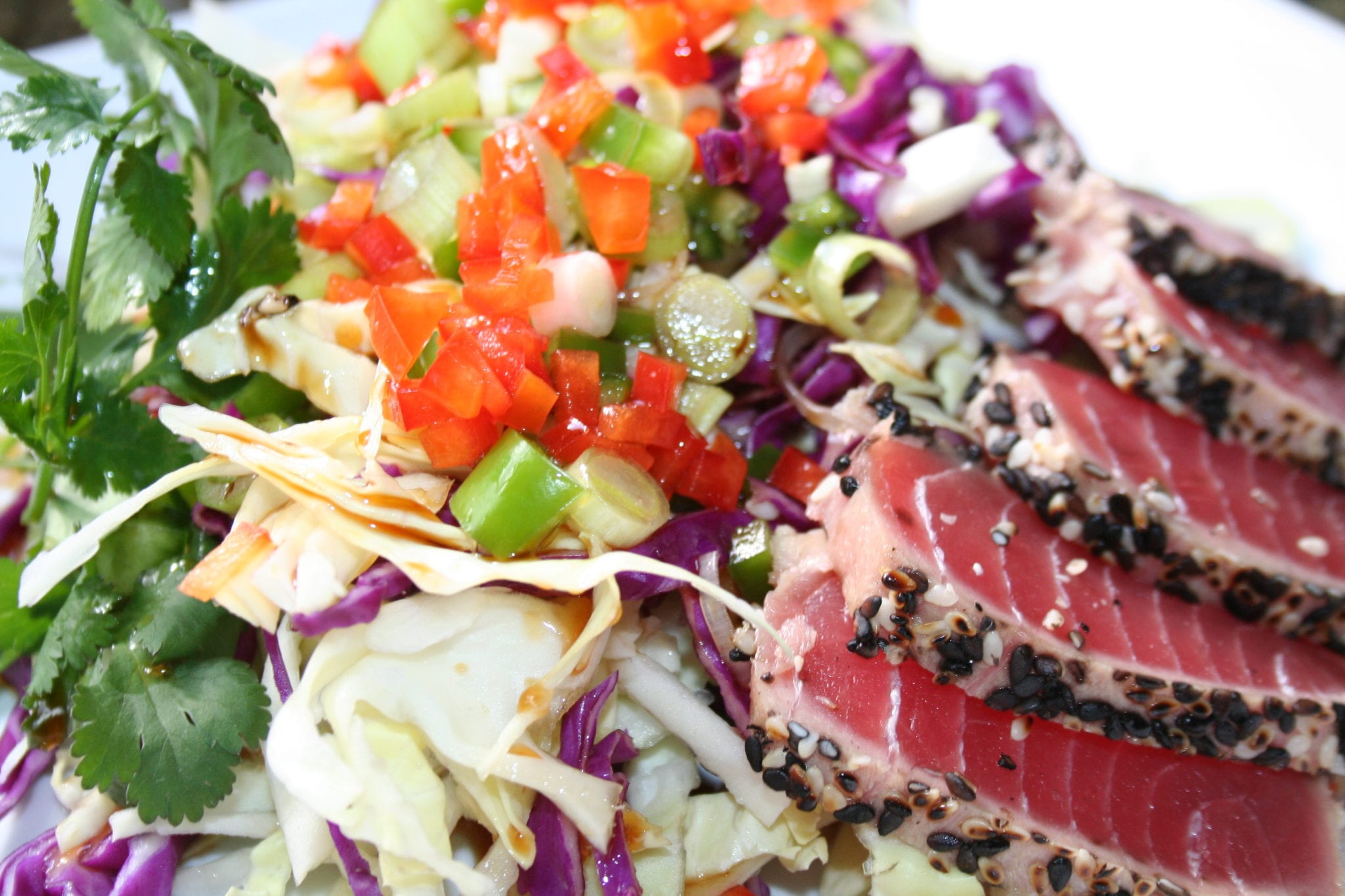 Let’s Cook: Seared Tuna and Asian Slaw Salad