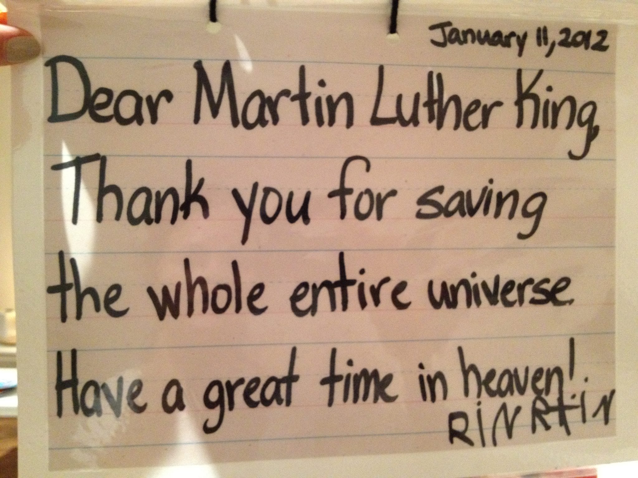 Dear Martin Luther King, Jr.