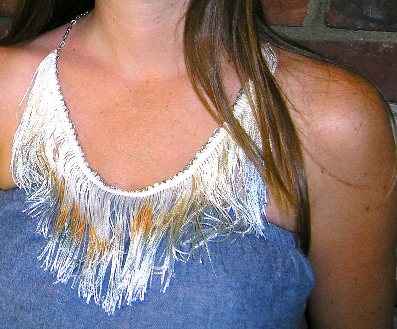 How to Make a Tie Dye Fringe Necklace