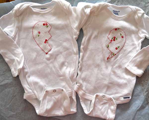 Adorable Heart Onesies for Twins