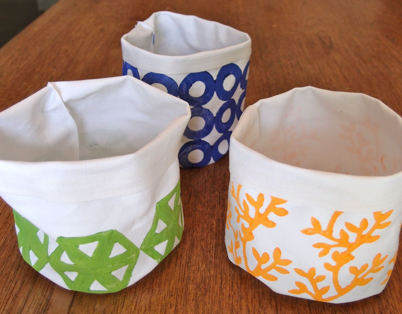 Let’s Craft: Canvas Block Print Storage Containers
