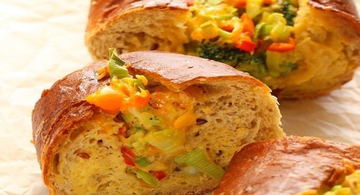 Veggie and Egg Stuffed Bread