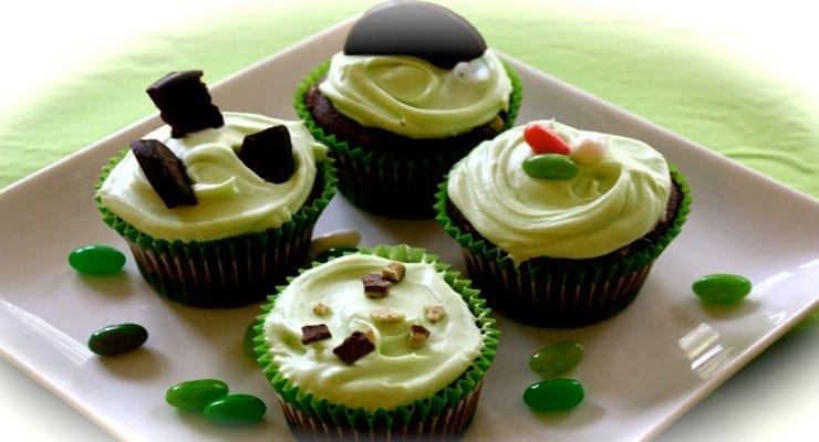 St. Patrick’s Day Lucky Chocolate Mint Cupcakes