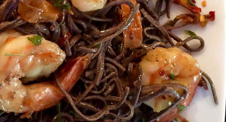 Shrimp Scampi with Black Bean Pasta