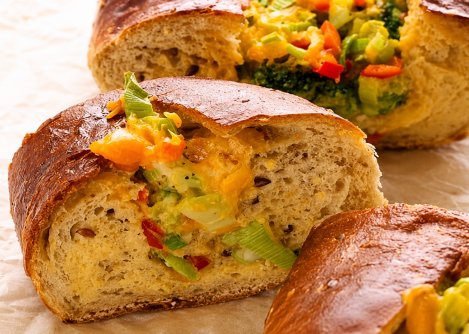 Veggie and Egg Stuffed Bread