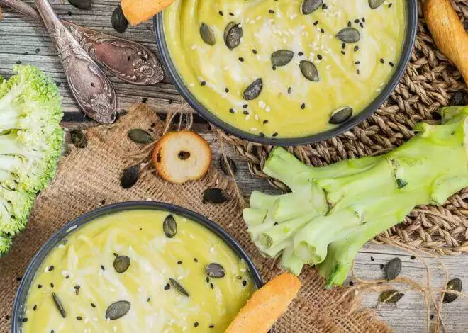 Broccoli Stem and Leek Greens Soup