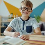 student studying at home happy academic pressure school report cards