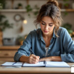 mom writing in planner - Goal Setting