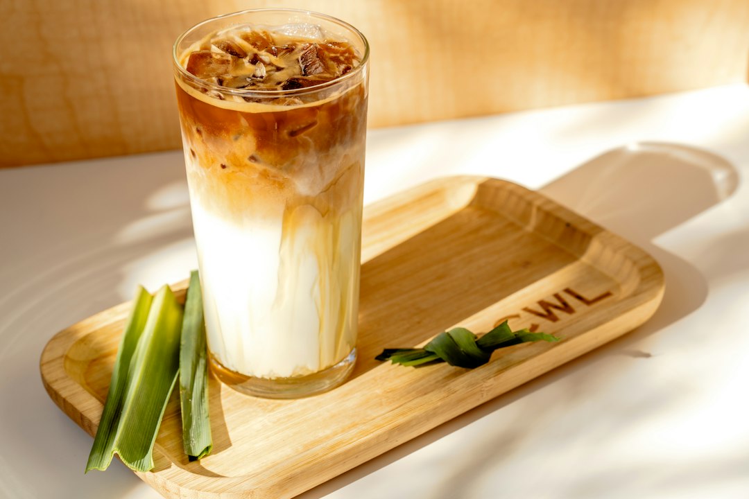 Dairy-free iced banana bread latte made with creamy oat milk Dairy-free iced banana bread latte made with creamy oat milk