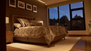 peaceful bedroom at night