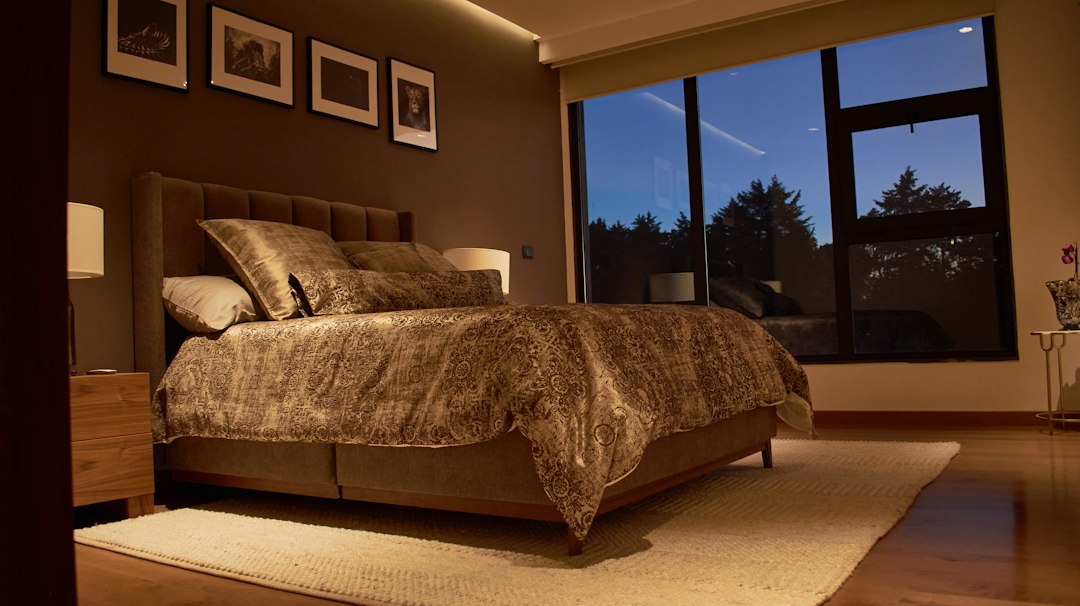 peaceful bedroom at night